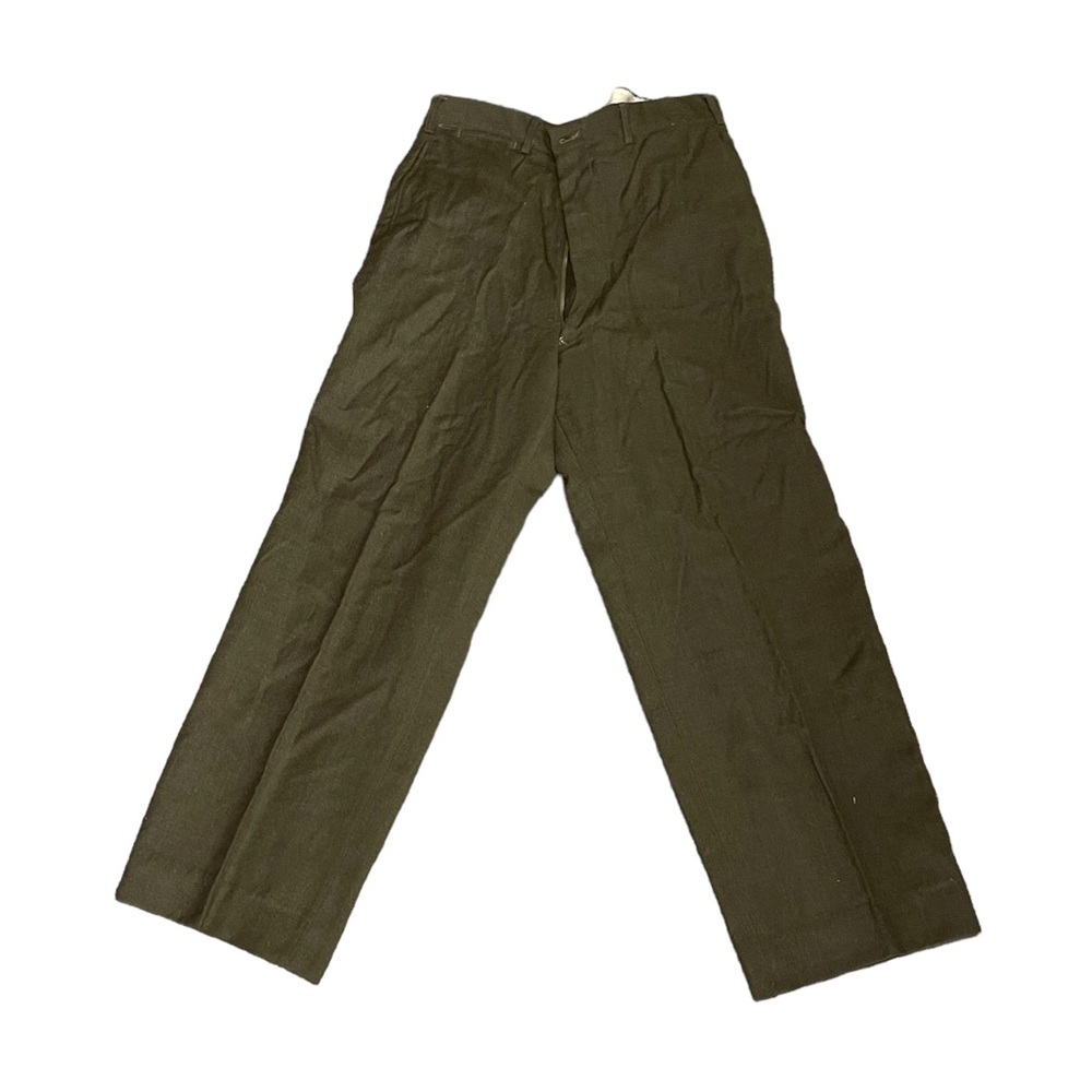 1956 Wool US Military Pants Trousers Green Men's 32” Waist 28” Inseam Vintage